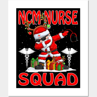 Christmas Ncm Nurse Squad Reindeer Pajama Dabing Santa Posters and Art